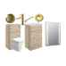 Pilton Bathroom Furniture Pack with Brushed Brass Taps and Free Illuminated Mirror